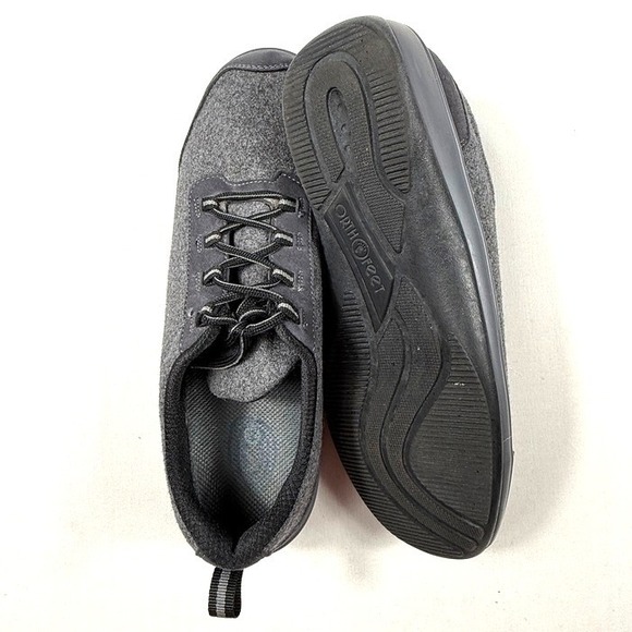 Orthofeet 711 Womens 12 B Charcoal Grey Wool Like Walking Sneakers Comfort Shoes - Picture 6 of 7